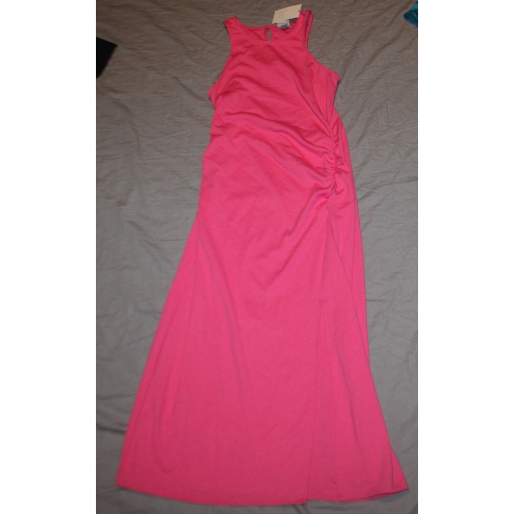 Women's Sleeveless Ruched Ponte Dress - A New Day size M color pink